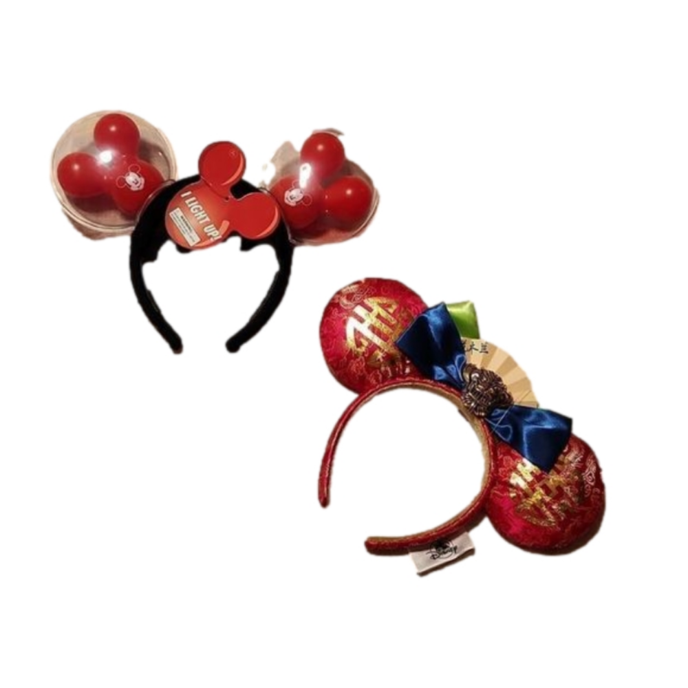 Set of 2 Disney Mickey and Minnie mouse ears headbands